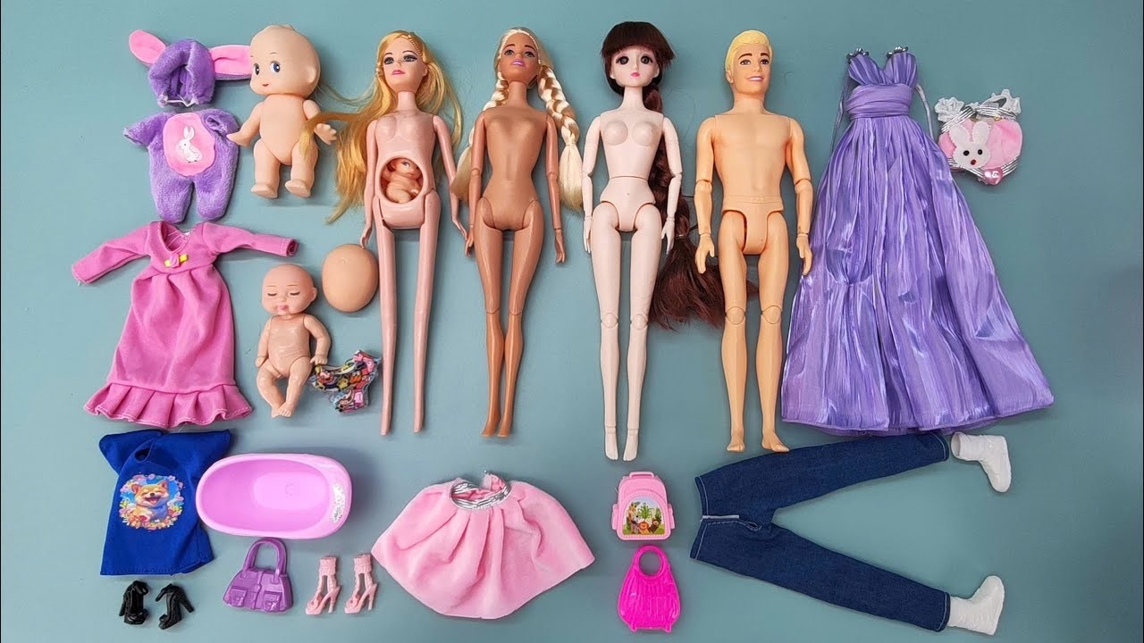 7 Minutes Satisfying with Unboxing Barbie Family Playset, Doll Dressup Set Toys ASMR | Review Toys
