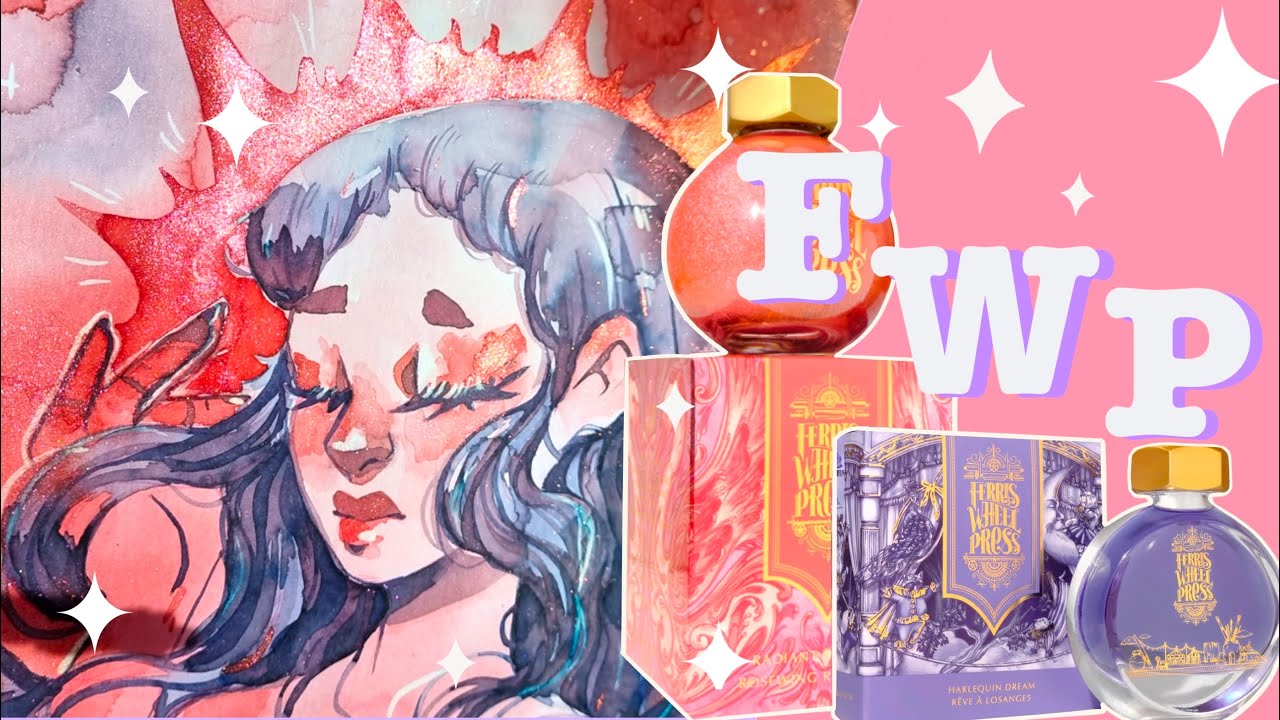 Ferris Wheel Press ⭐ Harlequin Deam ⭐ Radiant Rosewing ⭐ Swatching and Ink Illustration
