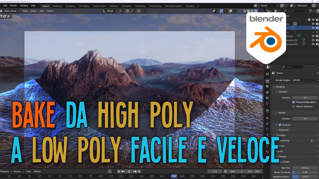 Da high poly a low poly in modo facile e veloce con decimate e texture bake in Blender