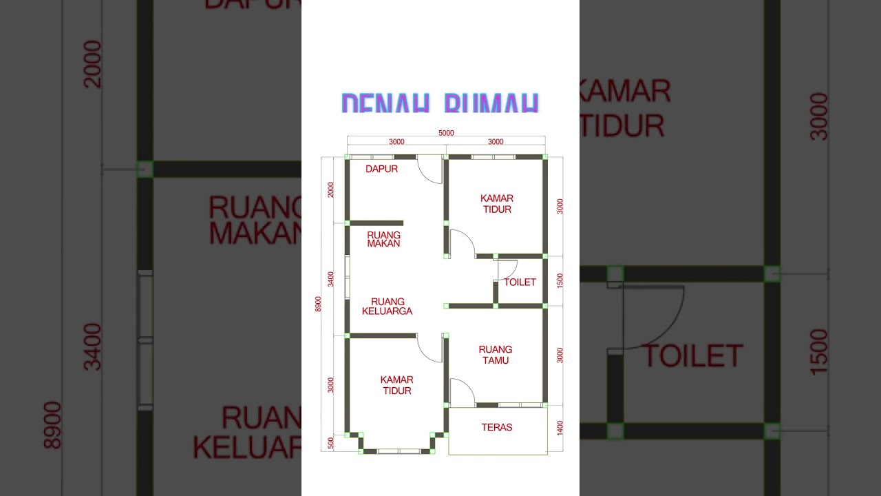 denah rumah 5x9