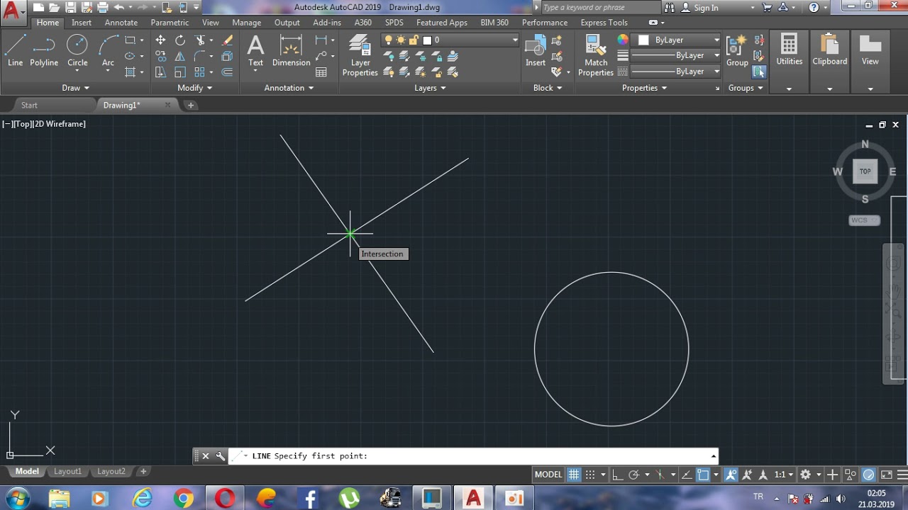 AUTOCAD 2019 DERS-2 (ORTHO VE OSNAP KOMUTLARI)