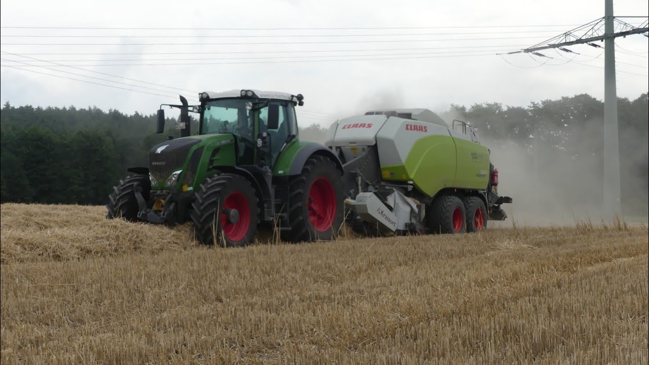 Roggenstroh pressen EXTREM with NEW Fendt 828 and Claas 5300 FC Häckselpresse (LU Hörber)