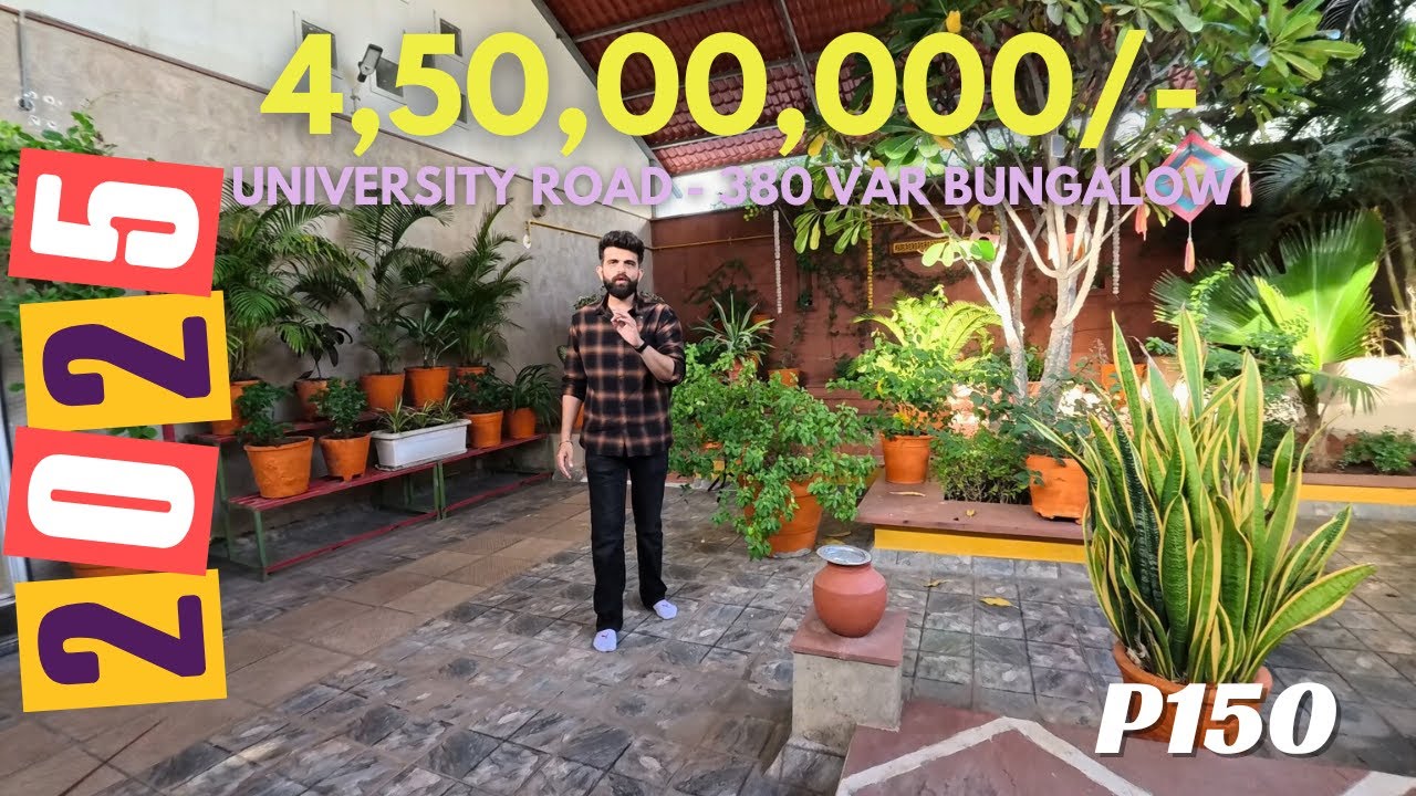 380 VAR || BUNGALOW || UNIVERSITY ROAD || SHIV TEMPLE || MASSIVE GARDEN || 5BHK || RAJKOT ||