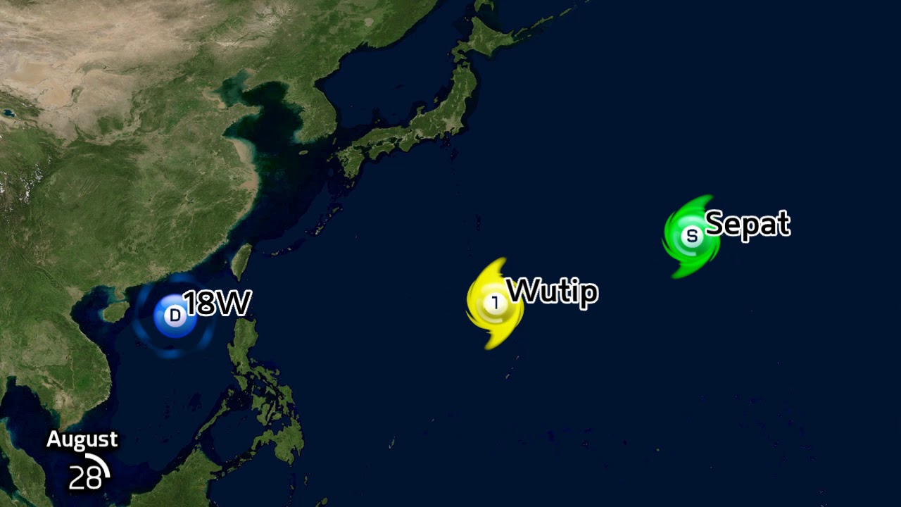 2001 Pacific Typhoon Season Animation