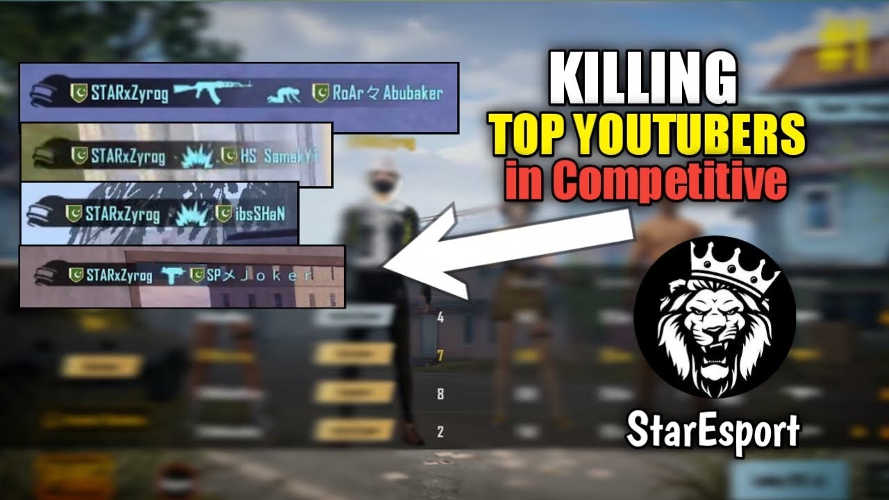 Killing Top YOUTUBERS in Competitive • StarEsport • PUBG • PAKISTAN 🇵🇰