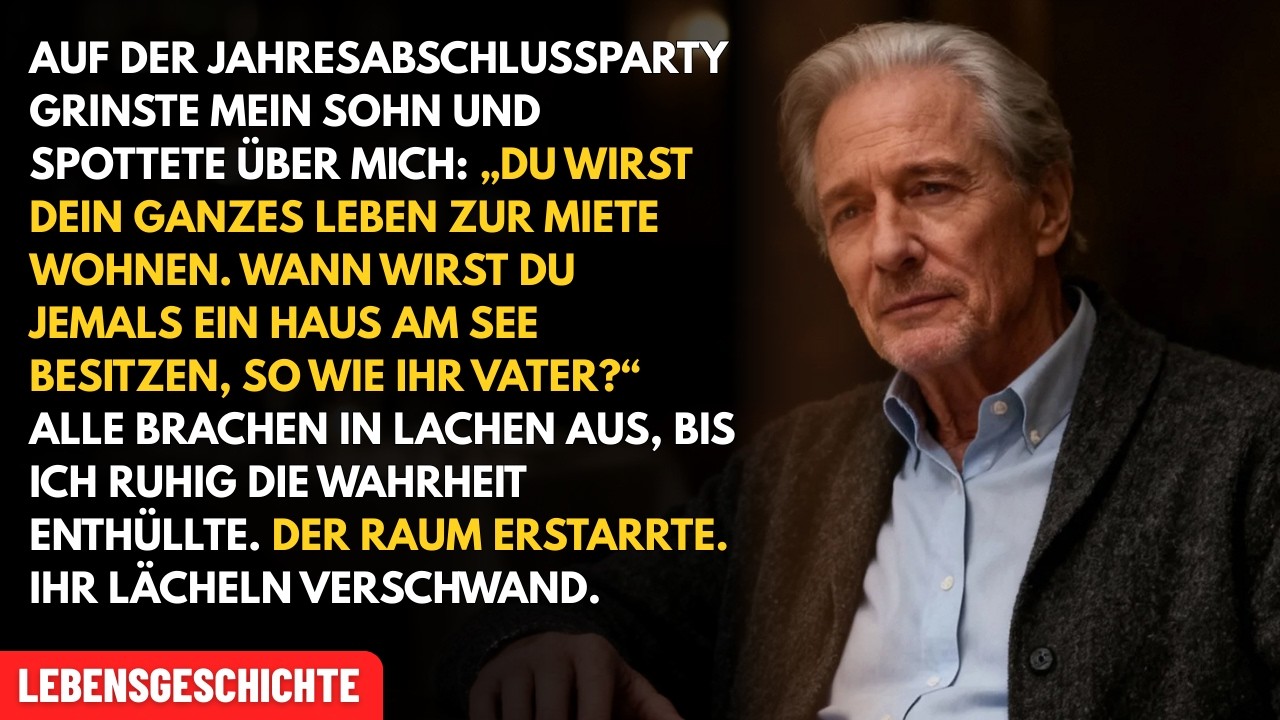 Mein Sohn verspottete mich auf der Feier: „Wann hast du ein Haus am See wie ihr Papa?“ – Bis ich…