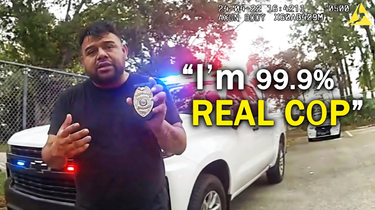 Fake Cop Tries to Pull Over Car, Gets ARRESTED by Real Deputy - Illegal Lights, Suspended License