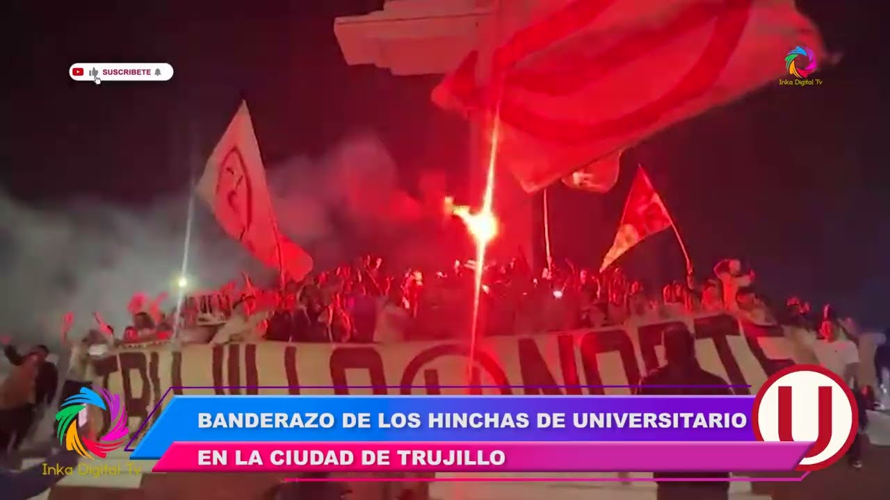 Banderazo de los hinchas de Universitario en Trujillo previo al encuentro contra Alianza Atlético
