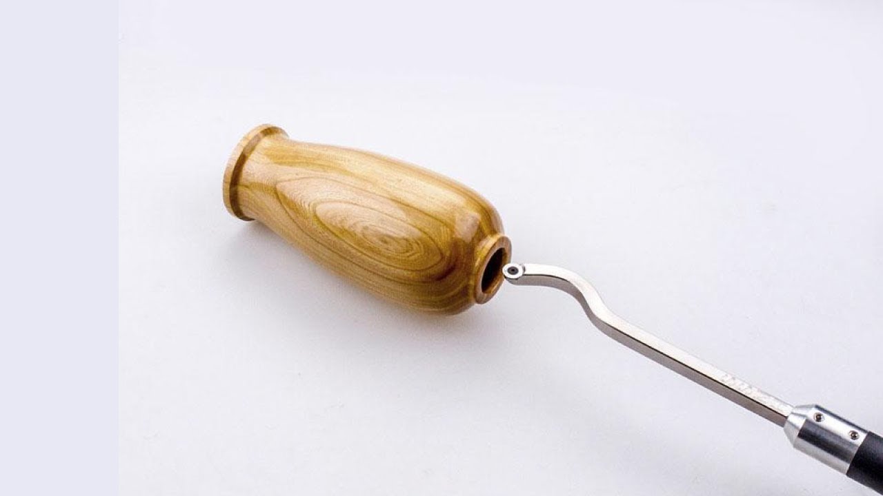 Simple Swan Neck Hollower for Woodturning - Demo in a Hollow Form #woodturning #hollowform