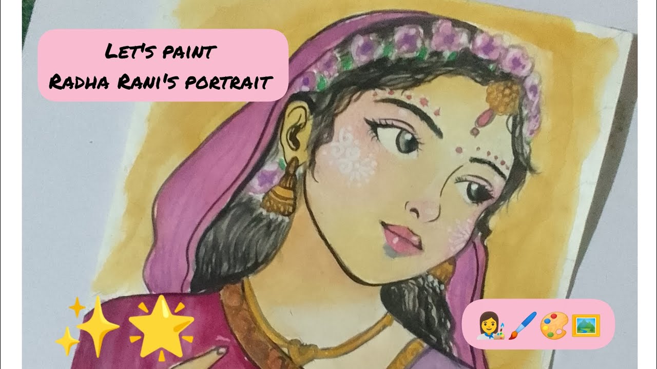 Here's how I made Radha Rani's portrait 🙏💗#RadhaRani #IndianArt #WatercolorPainting #RadhaKrishna
