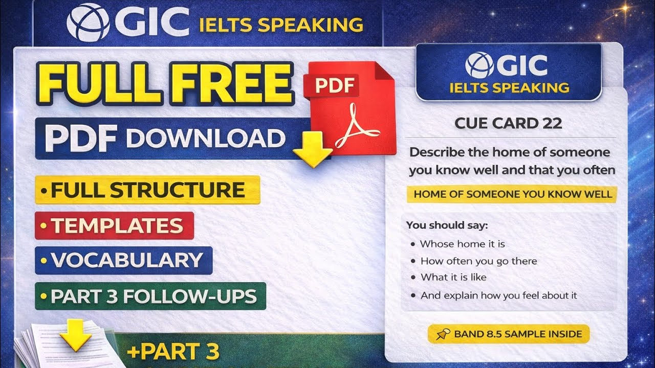 Describe the Home of Someone You Know Well | 8+ Band Answer | IELTS Speaking 2026 #ieltswithgic 