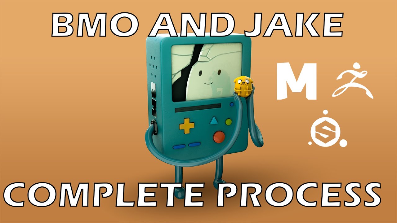 BMO and Jake | 3D Modeling and Shading Timelapse | Maya, ZBrush, Substance Painter