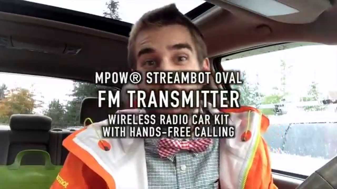 ★★★★★ MPOW Streambot Oval FM Transmitter Wireless Radio Car kit with Hands-Free Calling -Transmitter