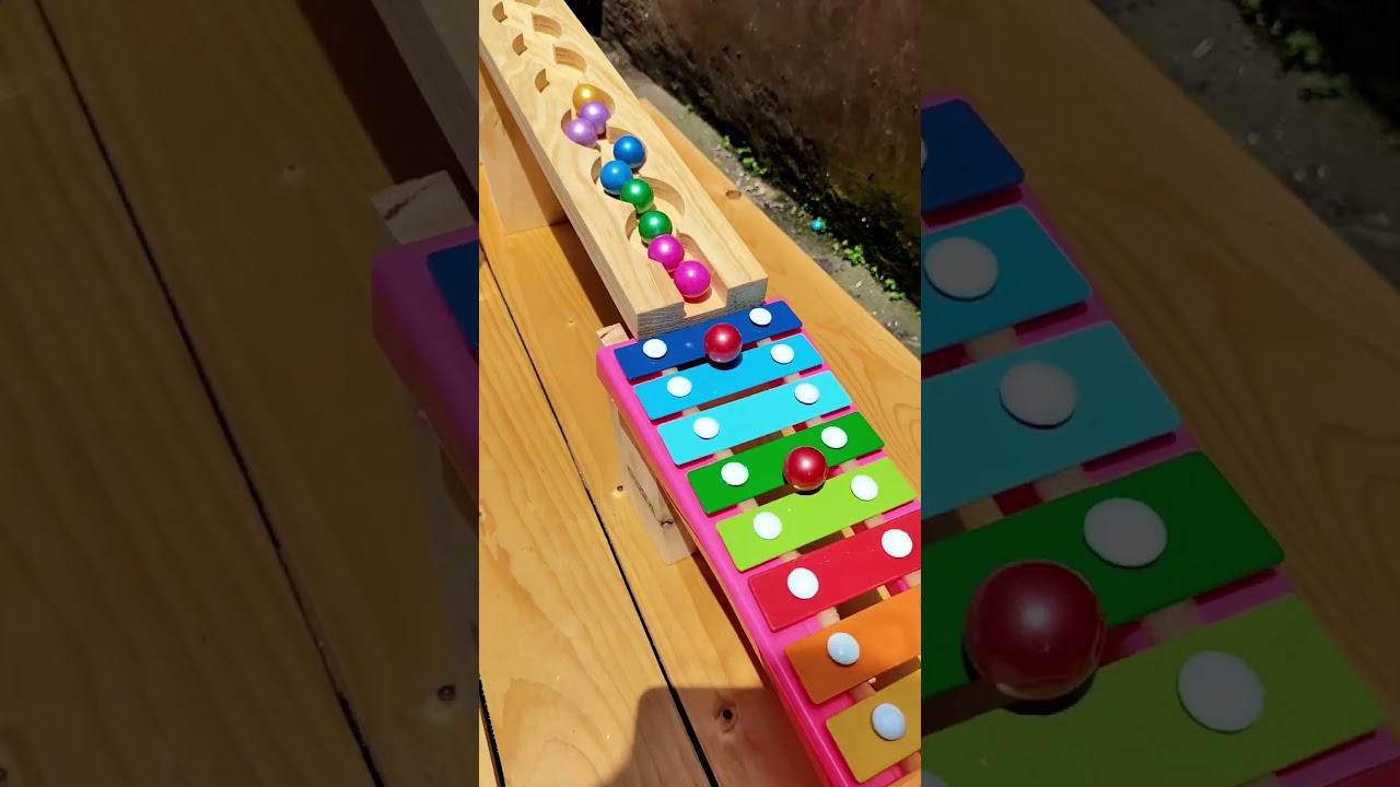 Marble run race ASMR Woodentrack x Xylopone #asmr #satisfying #odlysatisfying #games