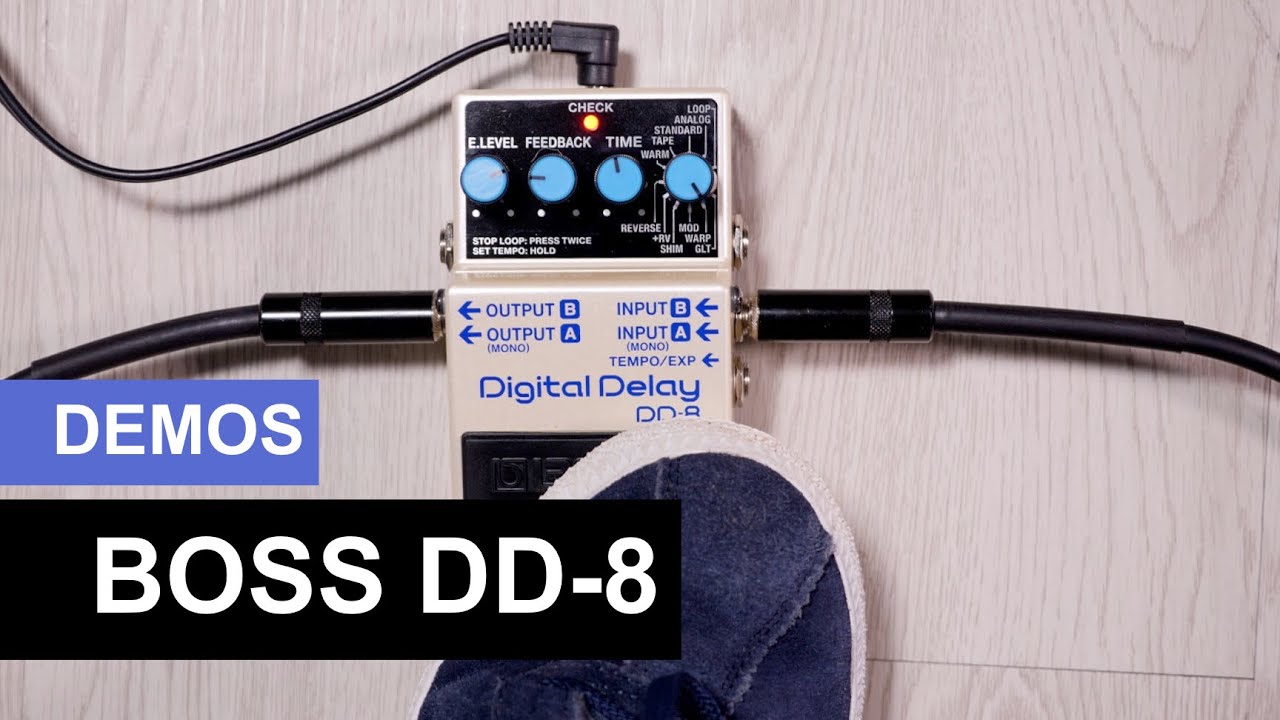 Demo de BOSS DD-8, pedal de delay digital con modos variados (No talking)
