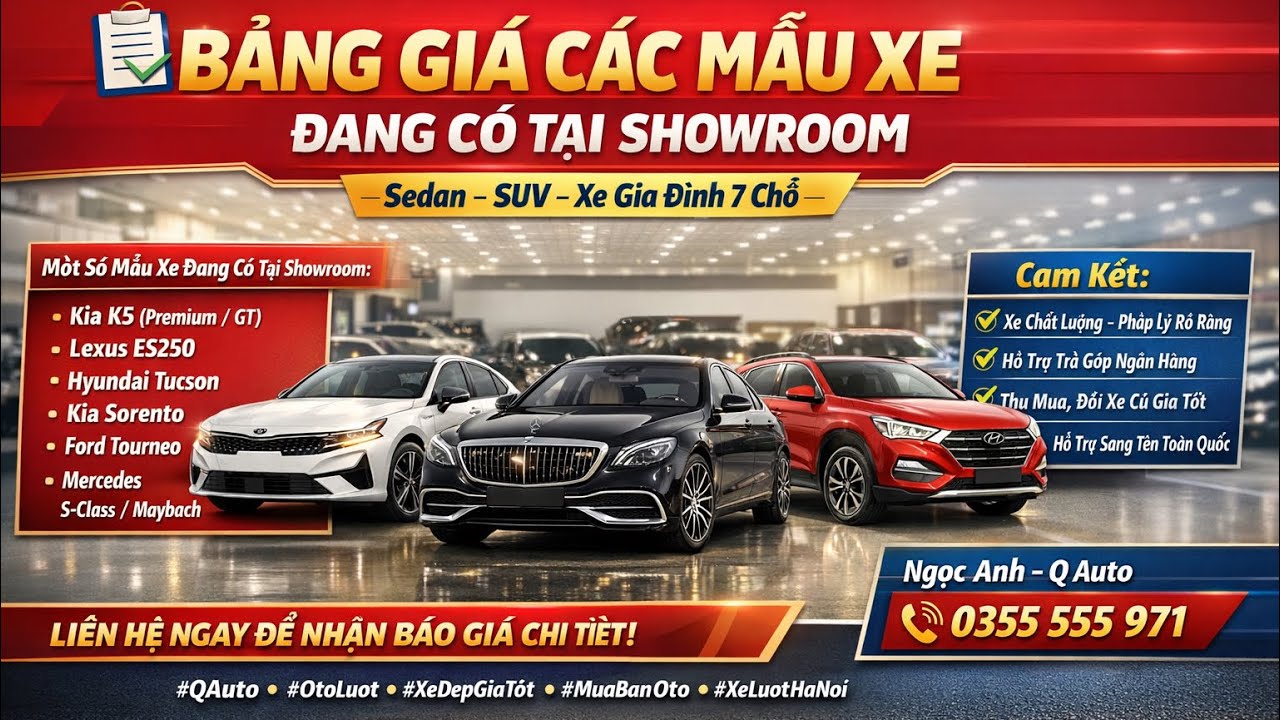 🚗 Tổng Hợp Giá Các Mẫu Xe Hot Tại Showroom – Xe Đẹp, Giá Tốt