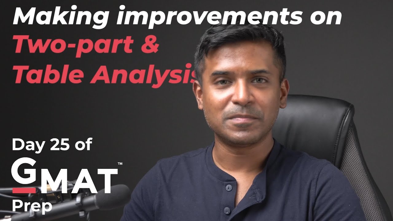 Making improvements on Table and Two-part Analysis | Day 25 of GMAT Prep