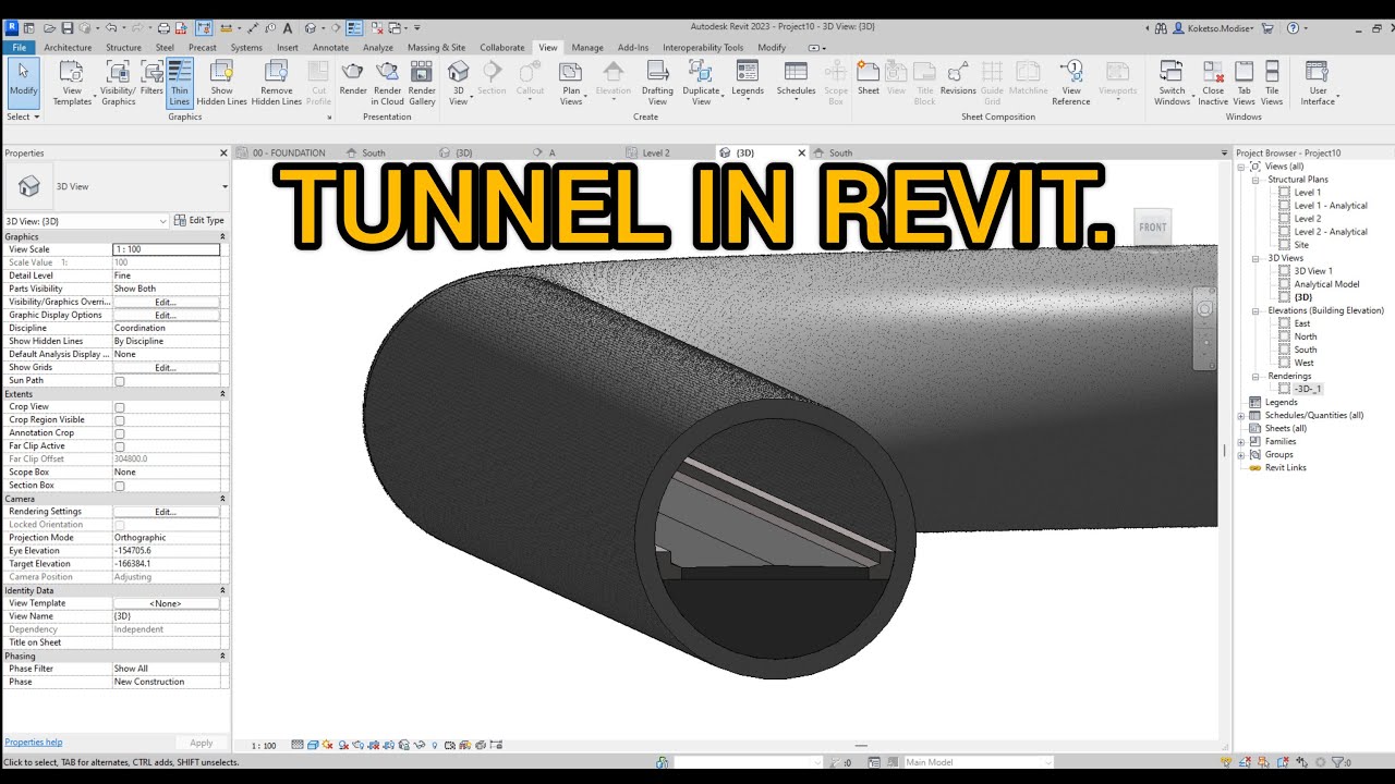 Tunnel in Revit.