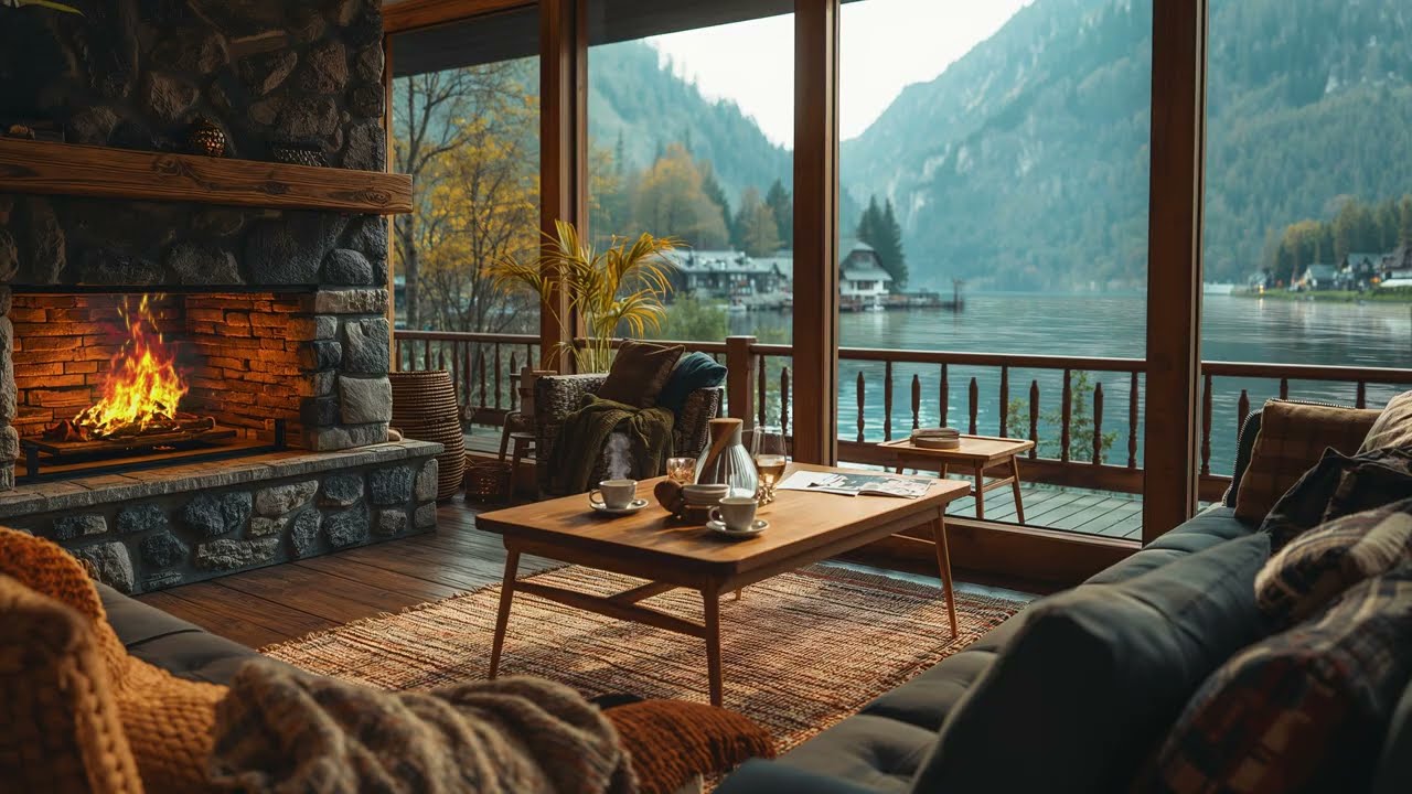 Cozy Lakeview Cafe ☕ Gentle Jazz Soundscape for a Clear Mind & Rest