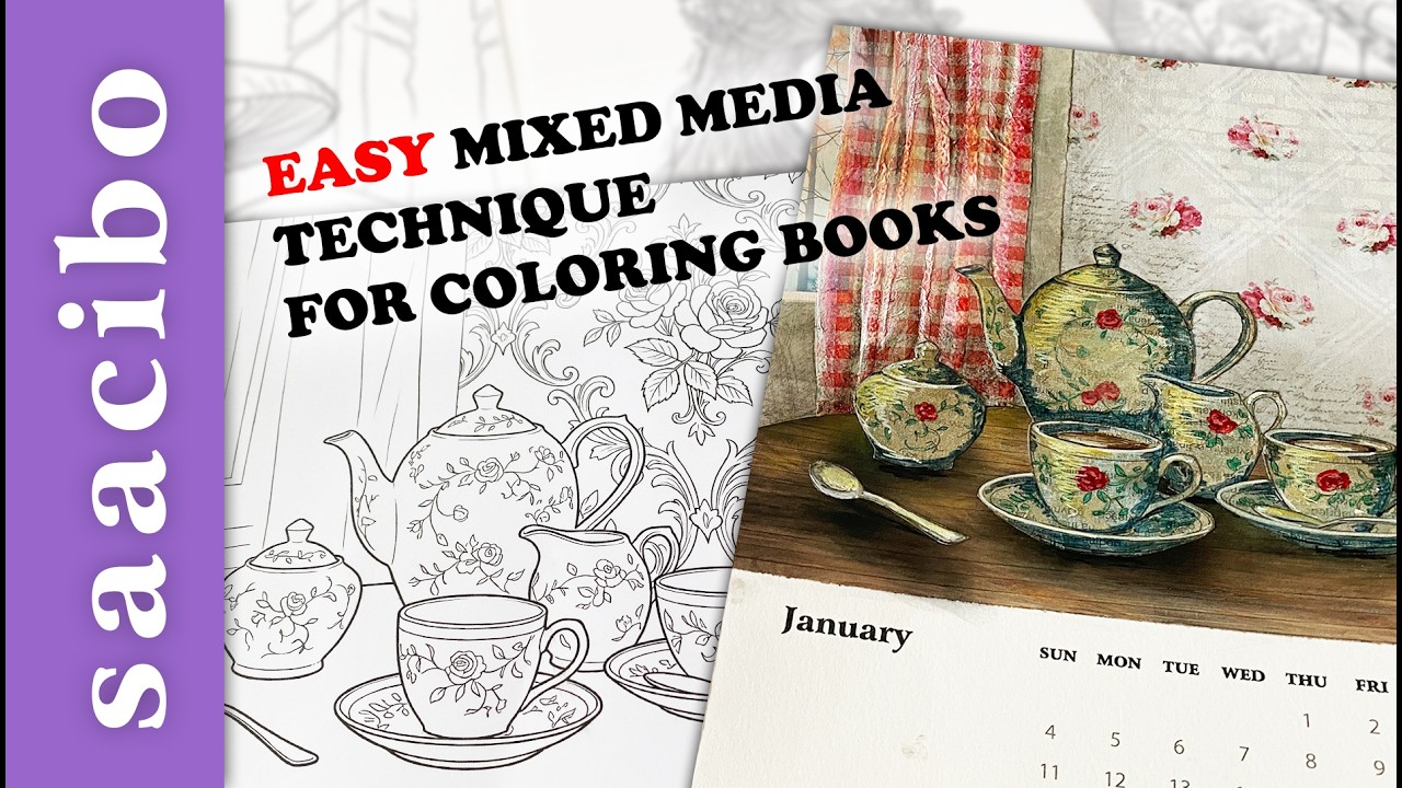 Beyond The Lines! Fun & Easy Mixed Media Technique For Coloring Books