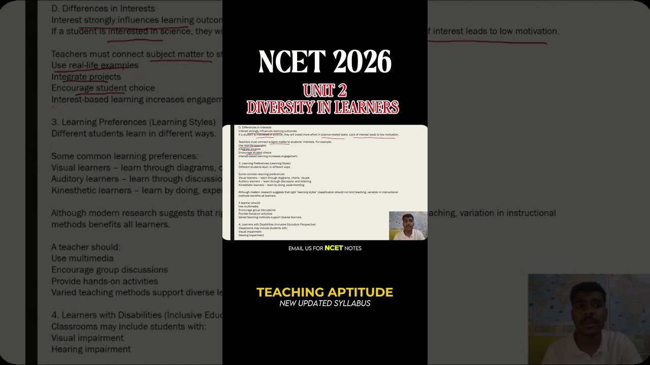 Get NCET Notes  #ncet2026 #itep #teachingaptitude