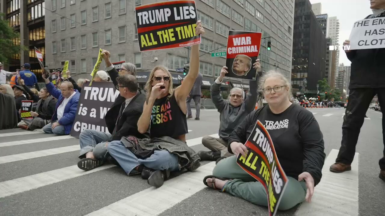 Массовые аресты у здания ООН: протестующие против Трампа перекрыли 2-ю авеню во время ГА ООН
