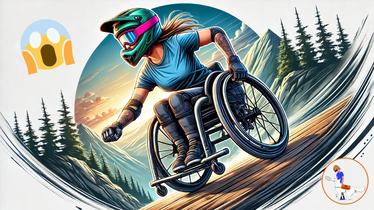 WHEEL CHAIR DOWNHILL... en fauteuil roulant dans la montagne