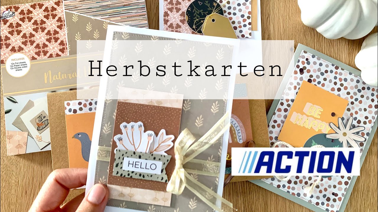 Action • 4 Karten im Boho Stil • 15x15 Block Natural Home