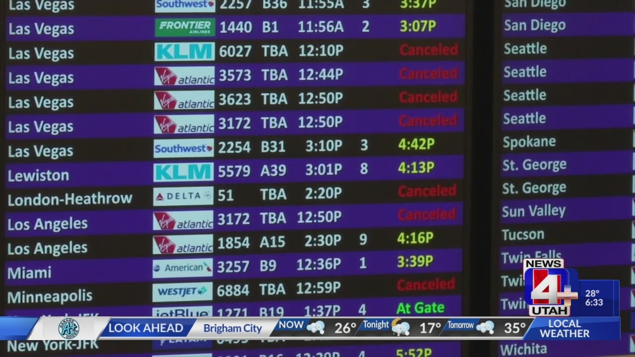 Winter weather causes major delays and cancelations at Salt Lake City International Airport