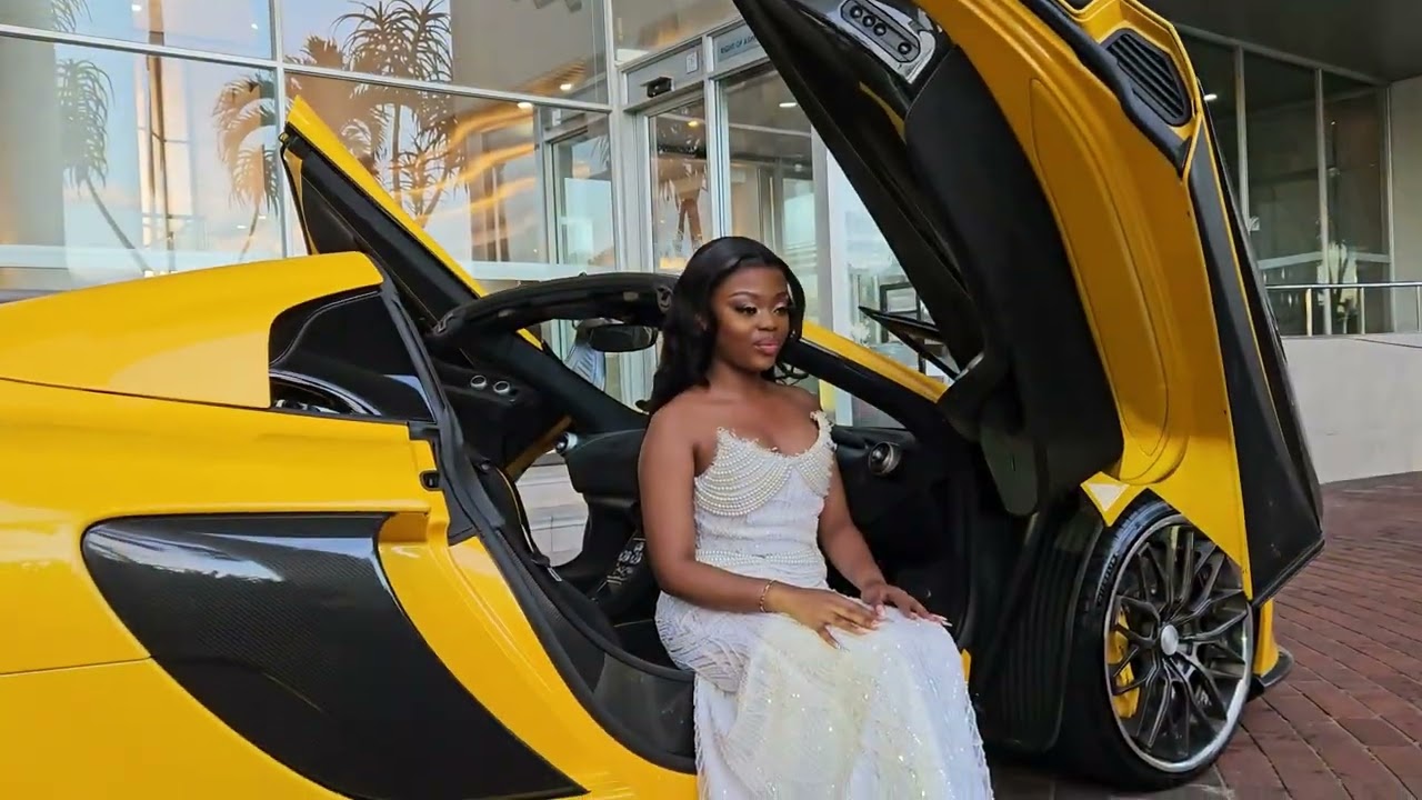 The Stunning SBONGA at her Matric Dance Ridge Park College 2025 with Exotic Car Hire Kzn-Mclaren