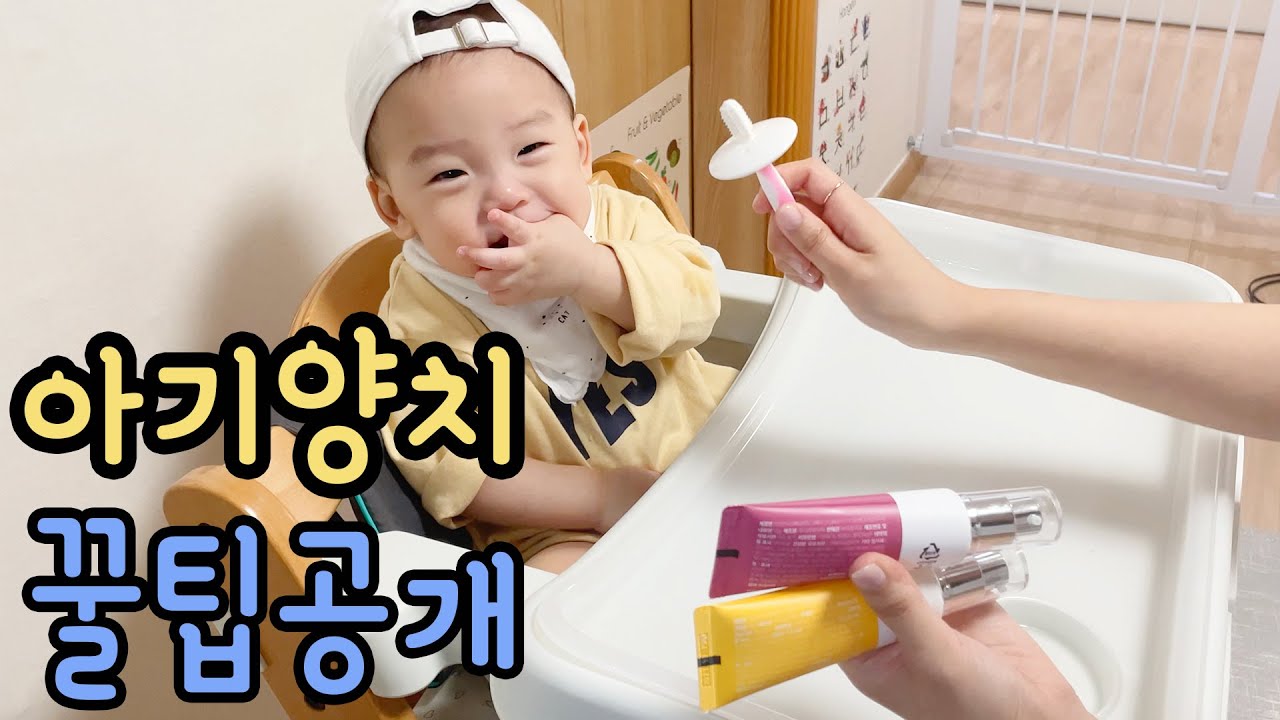아기양치 꿀팁 공개!! 이렇게하면 아기가 혼자 양치해요ㅋㅋ 신생아양치 교육방법 대공개!