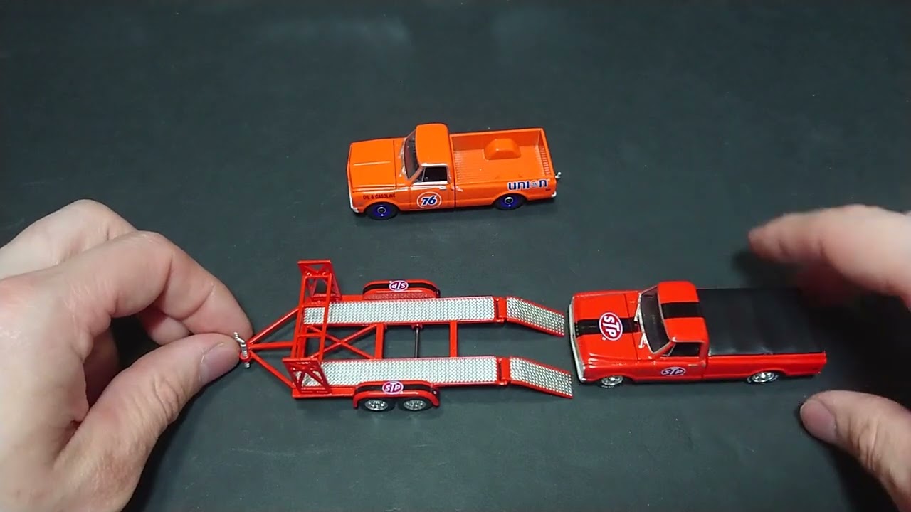 1968 Chevrolet C-10 with Tandem Trailer from Greenlight's Hitch and Tow Series 26