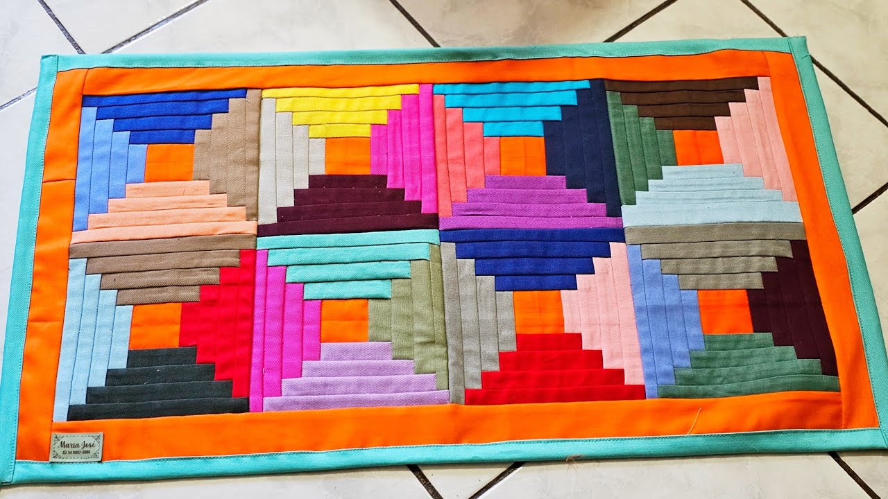 BELÍSSIMO PATCHWORK! SÓ USEI SOBRAS DE FAIXAS BEM ESTREITAS!