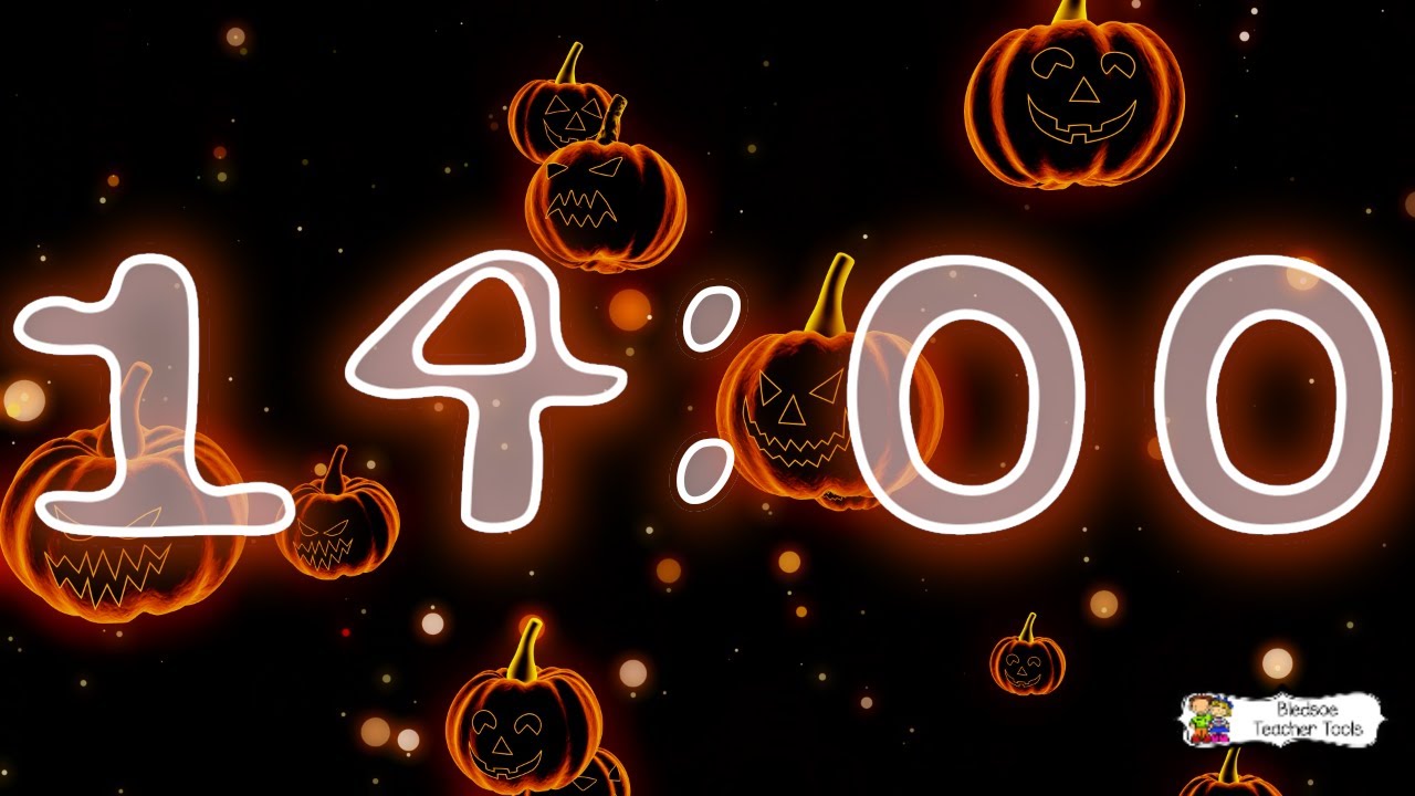 14 Minute Falling Jack-o'-Lantern Timer | Halloween Classroom Countdown (No Ads)