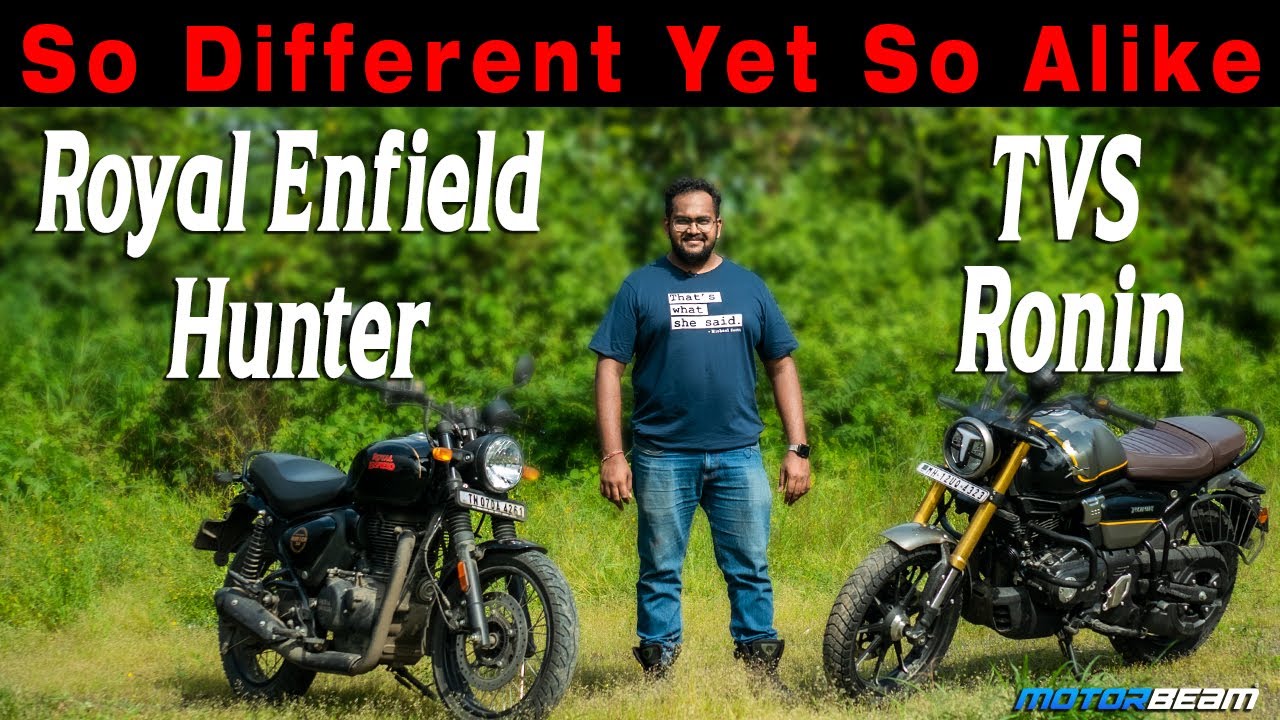 Royal Enfield Hunter 350 против TVS Ronin 225 — такие разные, но всё же похожие? | MotorBeam