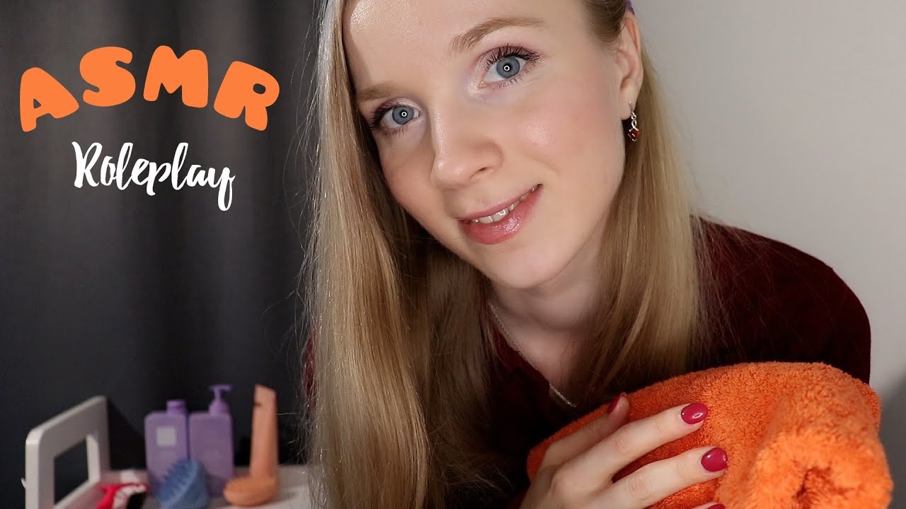 HIUSTEN HOITO ASMR SUOMI Roleplay💖Hiusten Peseminen, Harjaaminen, Päähieronta💆 Upeita Ääniä🤩 💤