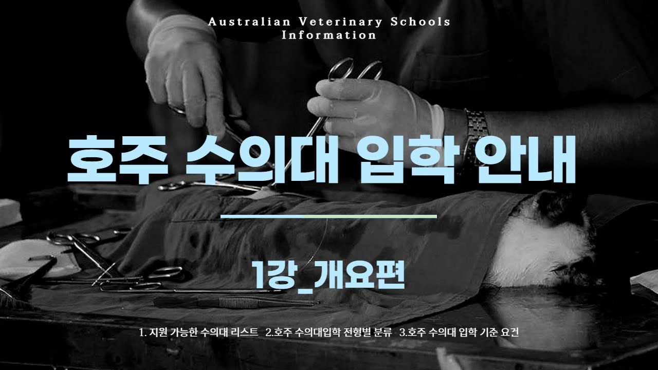 [호주 수의대 필수 자료] 2023년 호주 수의대 입시 개요편_1편