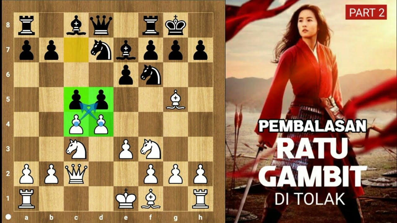 Bagaimana cara bermain catur - Pembukaan GAMBIT MENTRI DI TOLAK