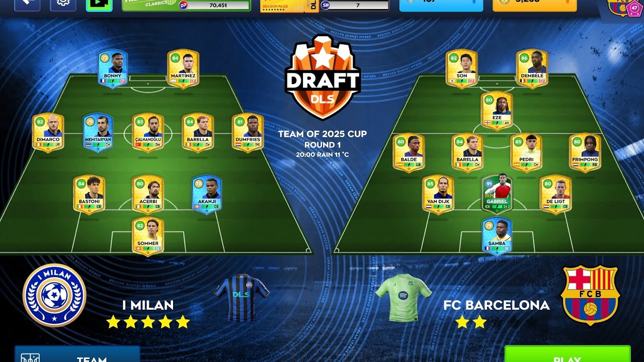 DLS 26 Gameplay| Game 98: Barcelona vs I Milan | Toty 2025 Cup Round 1