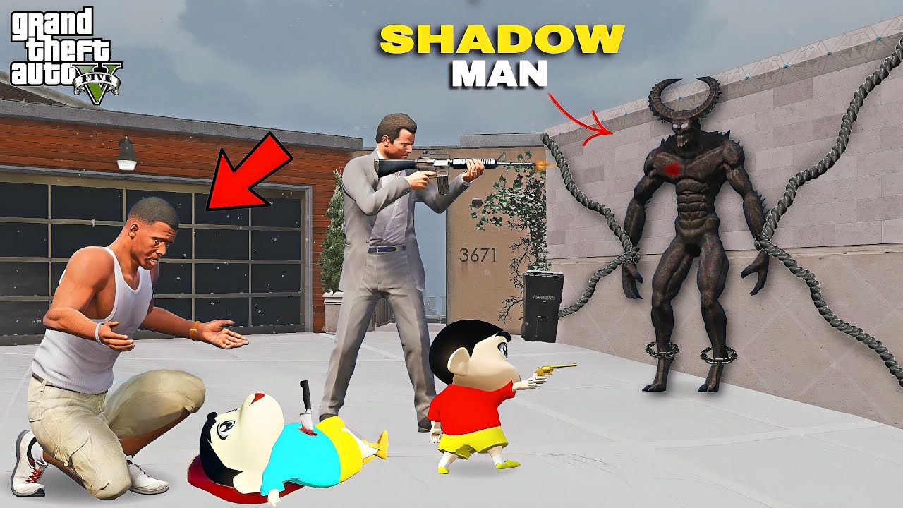 GTA V : Franklin & Shinchan Went To Ghost World To Save Bluechan From SHADOW MAN in GTA 5 !in Telugu