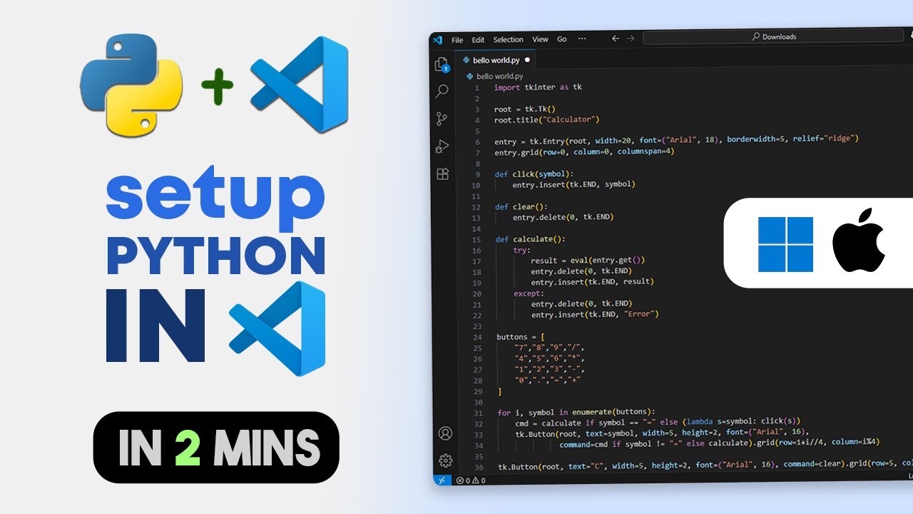 Как установить Python в VSCode | Настройка Python в Visual Studio Code на Windows/Mac