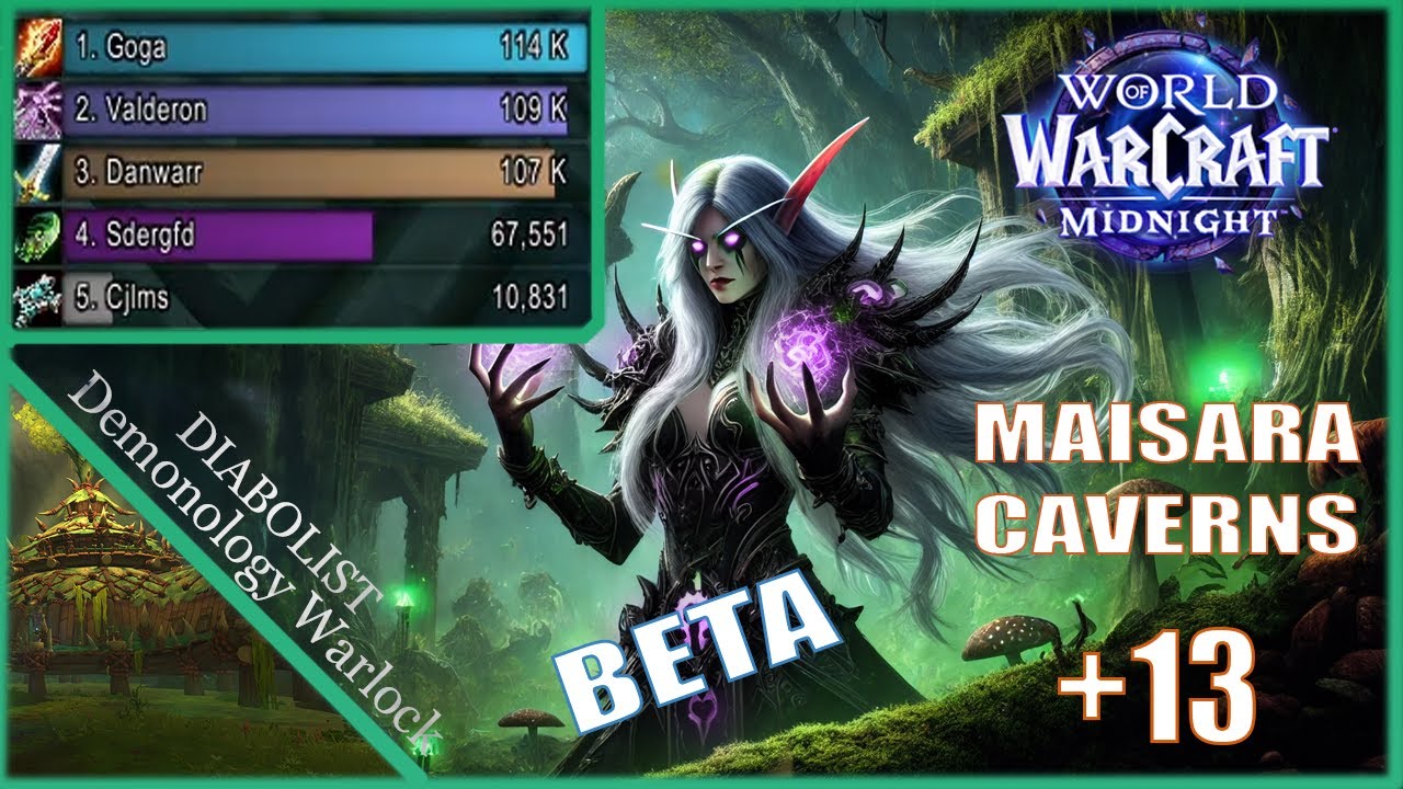 New Demo Warlock First Look! | Maisara Caverns +13 | Demonology Warlock | Midnight Beta