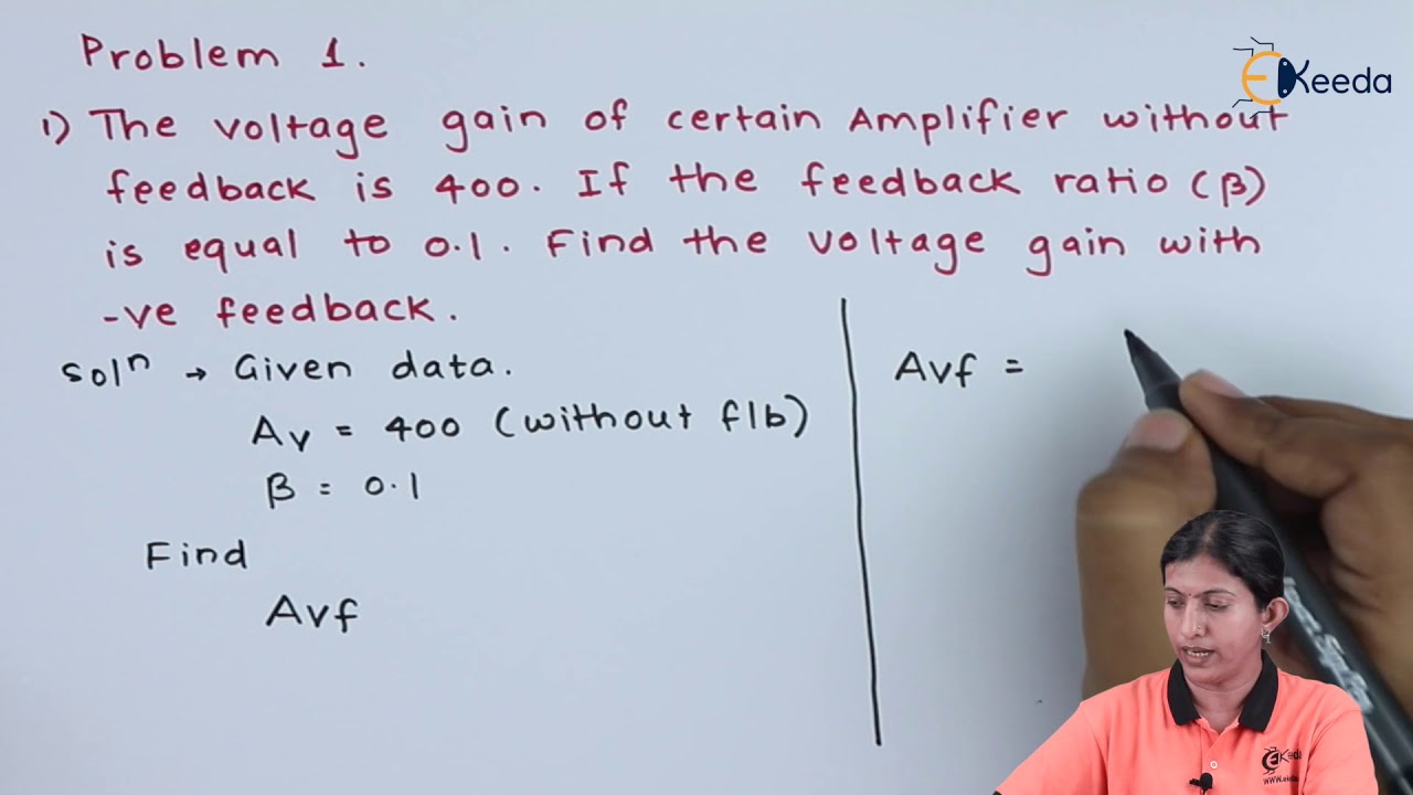 Problem no 1 Based on Negative Feedback - Feedback Amplifiers - Applied Electronics