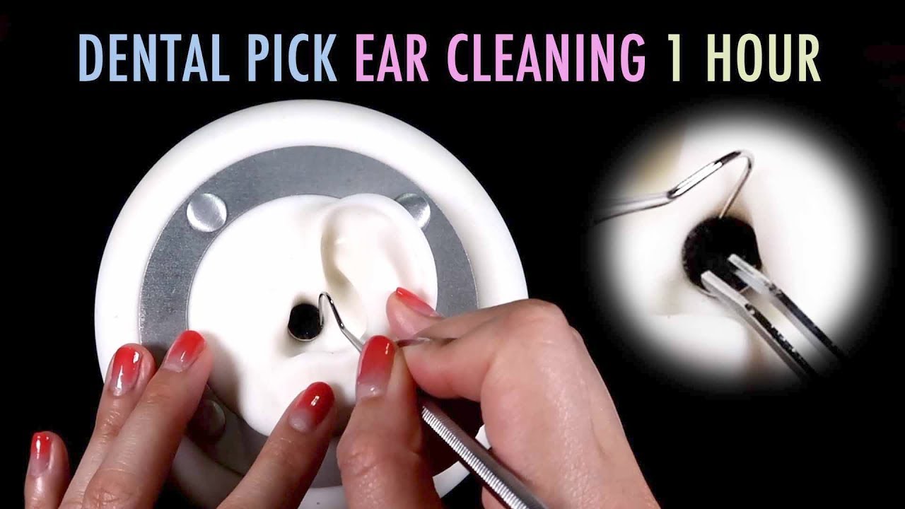 ASMR. 1 Hour of Ear Cleaning w/Dental Pick & Tweezers👂🏻Each Ear (No Talking)