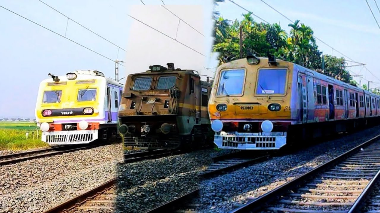 ⚡ DANGEROUS EMU LOCAL + SEALDAH EXPRESS + AZIMGANJ + MALDA TOWN RAILWAY STATION CROSSING SEEN OMG 