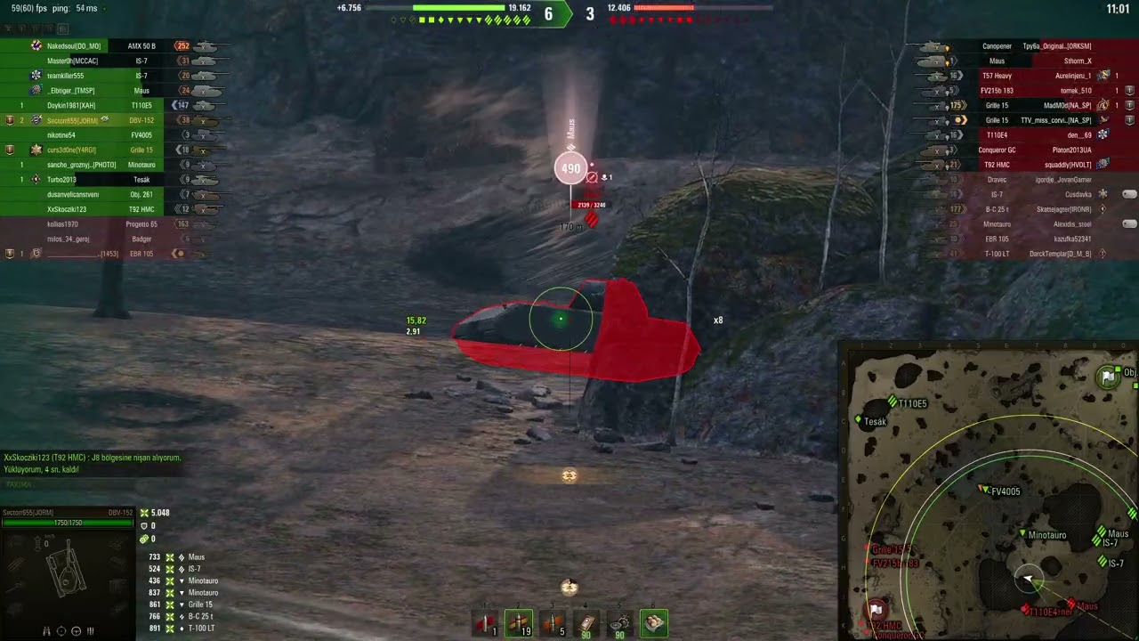 DBV 8.5k damage [7.6k visible + 1 blind shoot]