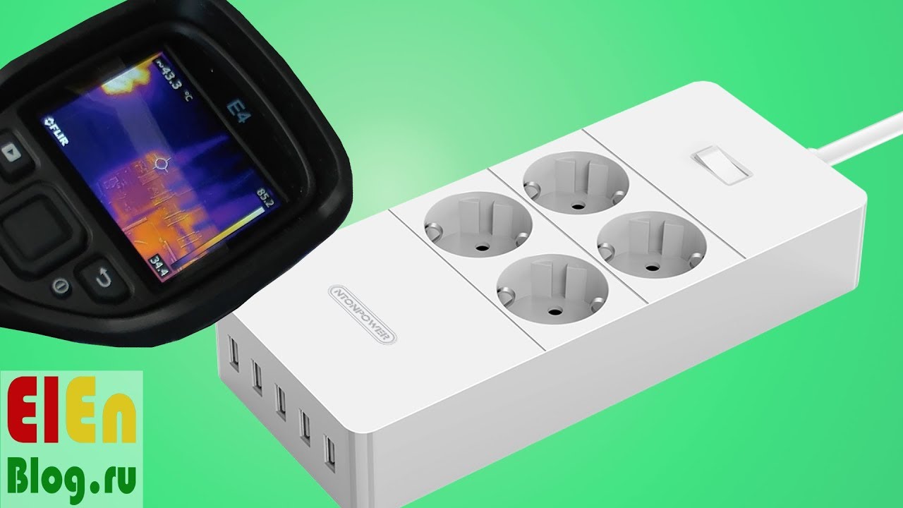 NTONPOWER  Удлинитель с 5 USB  портами 2.4A