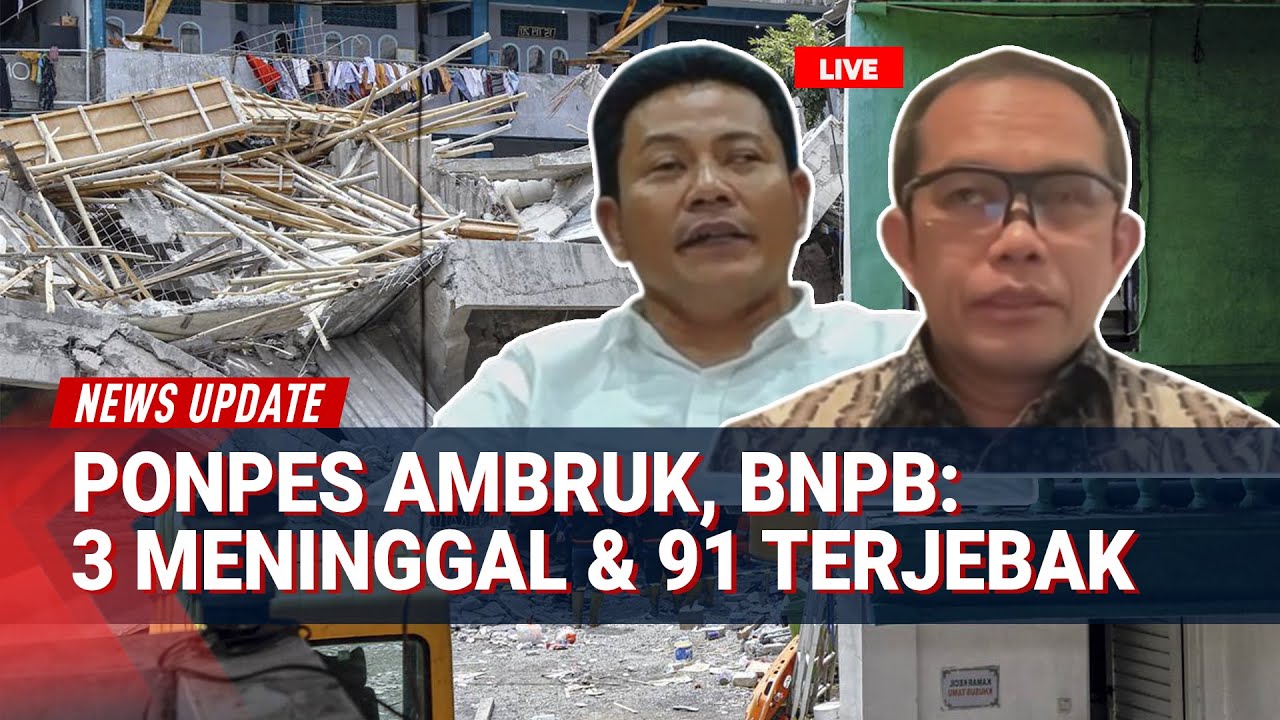 Ponpes Al-Khoziny Ambruk di Sidoarjo: 3 Santri Meninggal, 91 Masih Terjebak di Reruntuhan