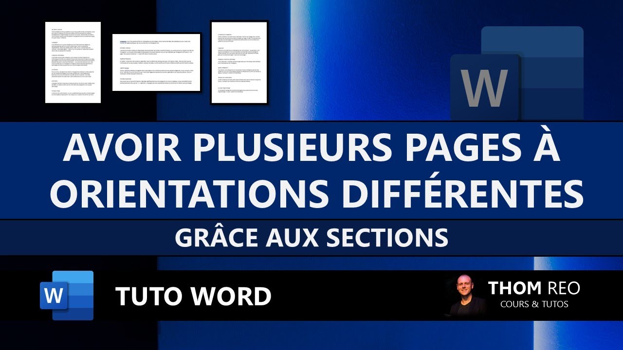 Pages HORIZONTALES et VERTICALES dans un même DOCUMENT WORD - Tuto Sauts de Section