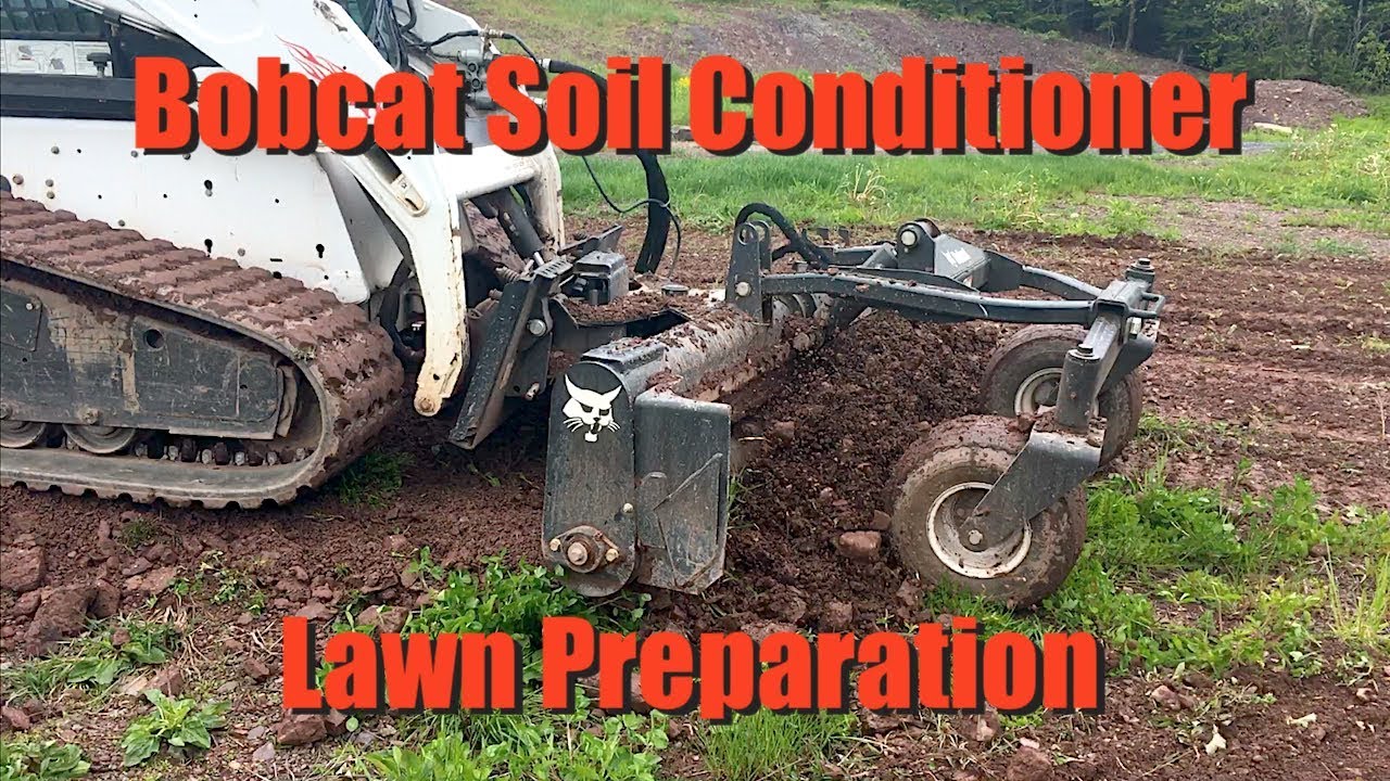 Bobcat Soil Conditioner in Action~Pulverize, Shape, Topsoil & Final Grade!